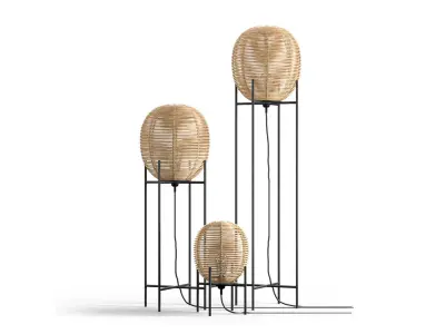 Wicker Sari floor table lamp 3D model