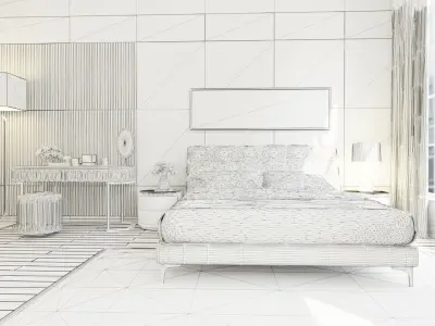 Interior Bedroom design scene 07 3D model