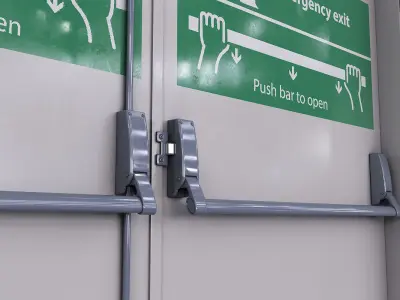Emergency door Low-poly 3D model