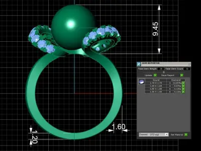 Diamond Ring for Women 3D print model 35