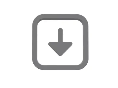 3d arrow alt square down Low-poly 3D model