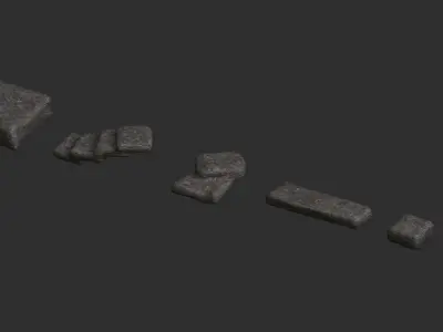 Stone Platforms Low-poly 3D model
