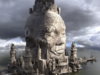 Olmec Ancient City tower  3D model