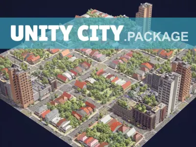 Realistic Realistic Unity City  Low-poly 3D model