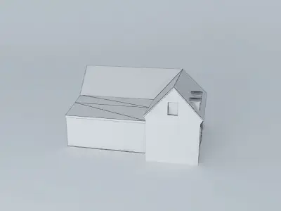 Cafe House Europe Low-poly 3D model