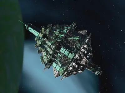 Sci-Fi Space Base Ship Station Center Alpha 3D model