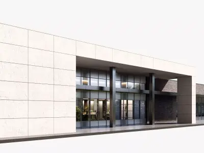 police station Low-poly 3D model