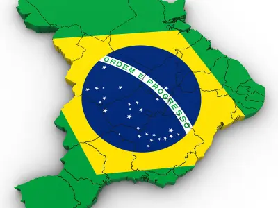3d Political Map of Brazil 3D model