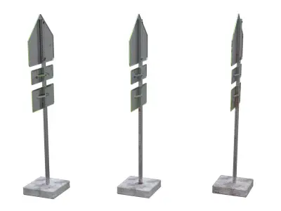 School Traffic Sign American PBR Low-poly 3D model