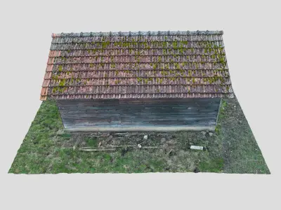 Wooden swiss barn 8k scan 005 3D model