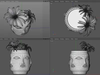 Jonathan Adler Muse Dora Maar Bowl with flowers 3D model