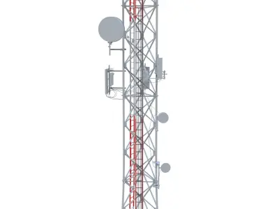 Telecommunication Tower 03  Low-poly 3D model