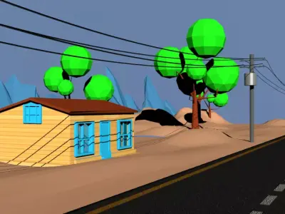 House Low Poly 3D Model Free 3D model