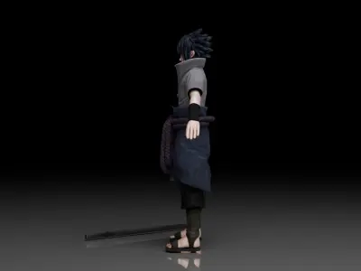 Sasuke Uchiha Anime Low-poly 3D model