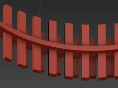 Casandra 4 light Brushed Brass Pendant 3D model