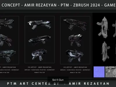 Hard Surface Collection Vol 1 PTM - Amir Rezaeyan 3D Model Pack