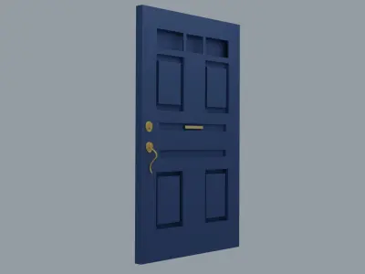 Door Modern Blue Low-poly 3D model