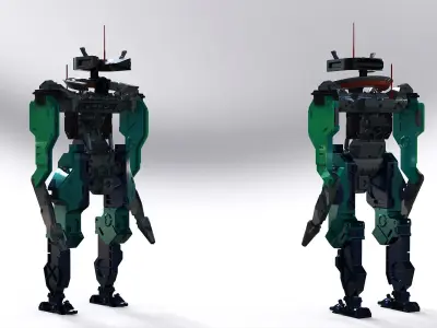Modular Post-Apocalyptic Battle Mech Scifi android mech  3D model