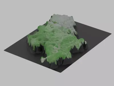 Serbia Map Country Low-poly 3D model