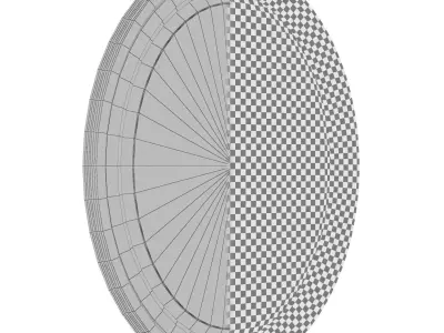 Oval Wood Wall Mirror DBHC4231 3D model