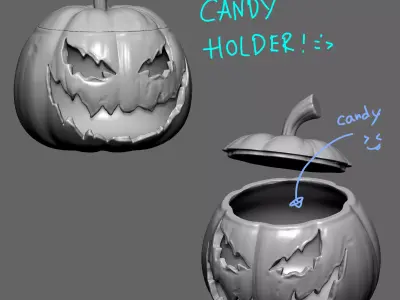 PUMPKIN CANDY HOLDER 3D print model
