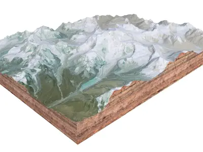 Jongsong Mountain China India Nepal 3D model