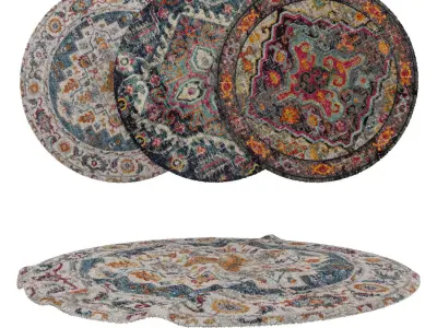 Round Rug Set 204 3D model