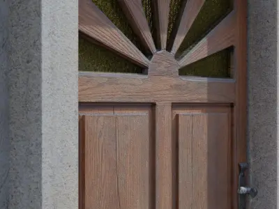 Small Old Door Low-poly 3D model