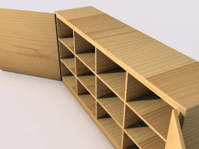 Closet wooden cabinet 3D model