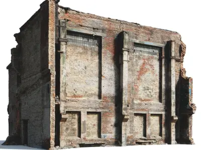 Destroyed industrial building 01 3D model