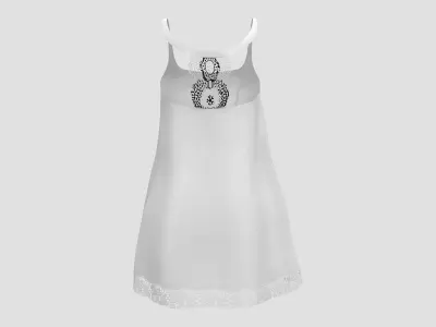 White Lace Bottom and Back Summer Cami Top Low-poly 3D model