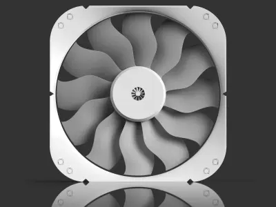 20in Fan Blade and Hub Assembly - Lightweight PLA Print Ready 3D print model