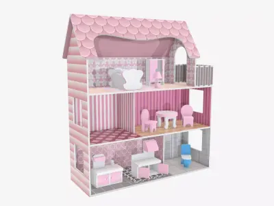 Furnished doll house 3D model