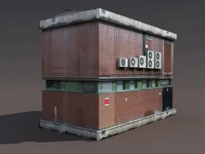 Factory Low poly 128 3D model