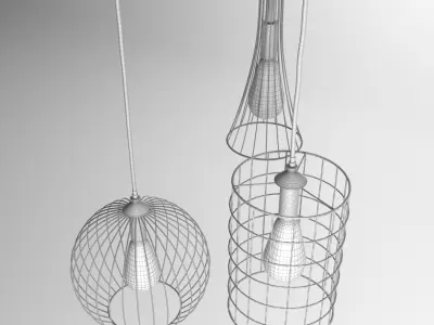 Wire Lamps 3D model
