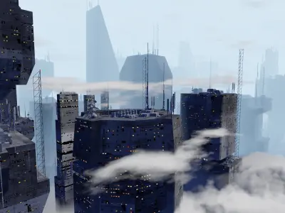 Alien Planet Sci-Fi Fantasy City 3D model