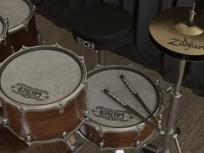 Percussion - Drum Set 3D model