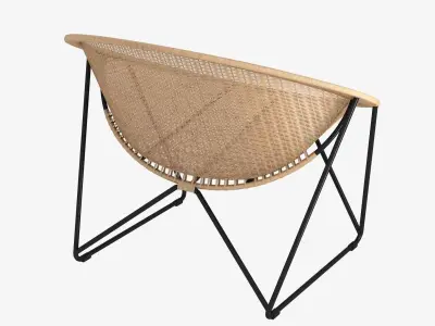 Yuzuru Yamakawa Fauteuil de jardin C317 noir  naturel 3d model 3D model