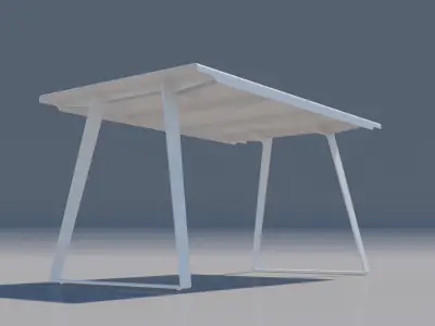 Copenhagen dining table Cane-line design by Strand and Hvass Low-poly 3D model