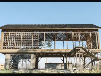 Wood Cabin Low-poly 3D model purchase