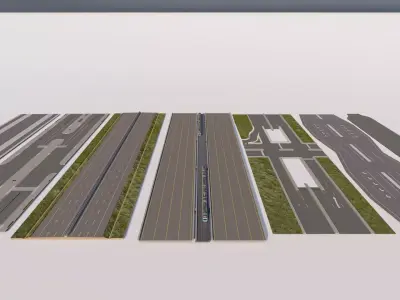 Road Pack - Extended-City Roads 3D model order