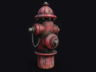 Fire hydrant Low-poly 3D model
