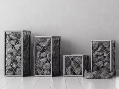 Gabion stone rock 3D model