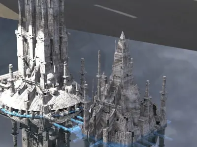 Ancient Alien Temples Kitbash 3D model