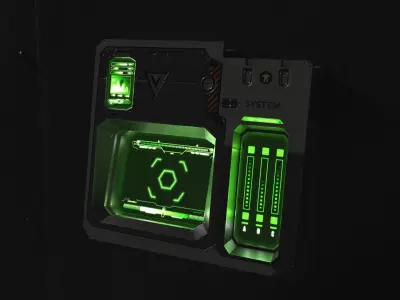 Sci Fi Scanner Display Low-poly 3D model