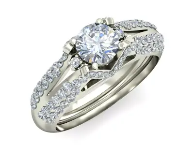 Women Wedding Engagement Ring 3D print model 22