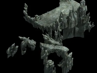 Demon Palace - mountain gravel 09 3D model