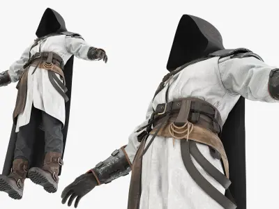  Medieval Assassin Outfit With Armor T-Pose 