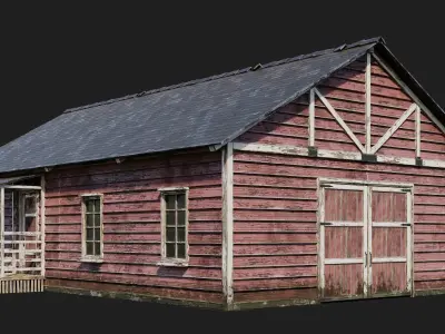 49-50-51-52 - Farm Buildings 4K PBR GameReady Low-poly 3D model