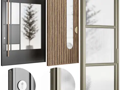 Set Modern Door 06 3D model